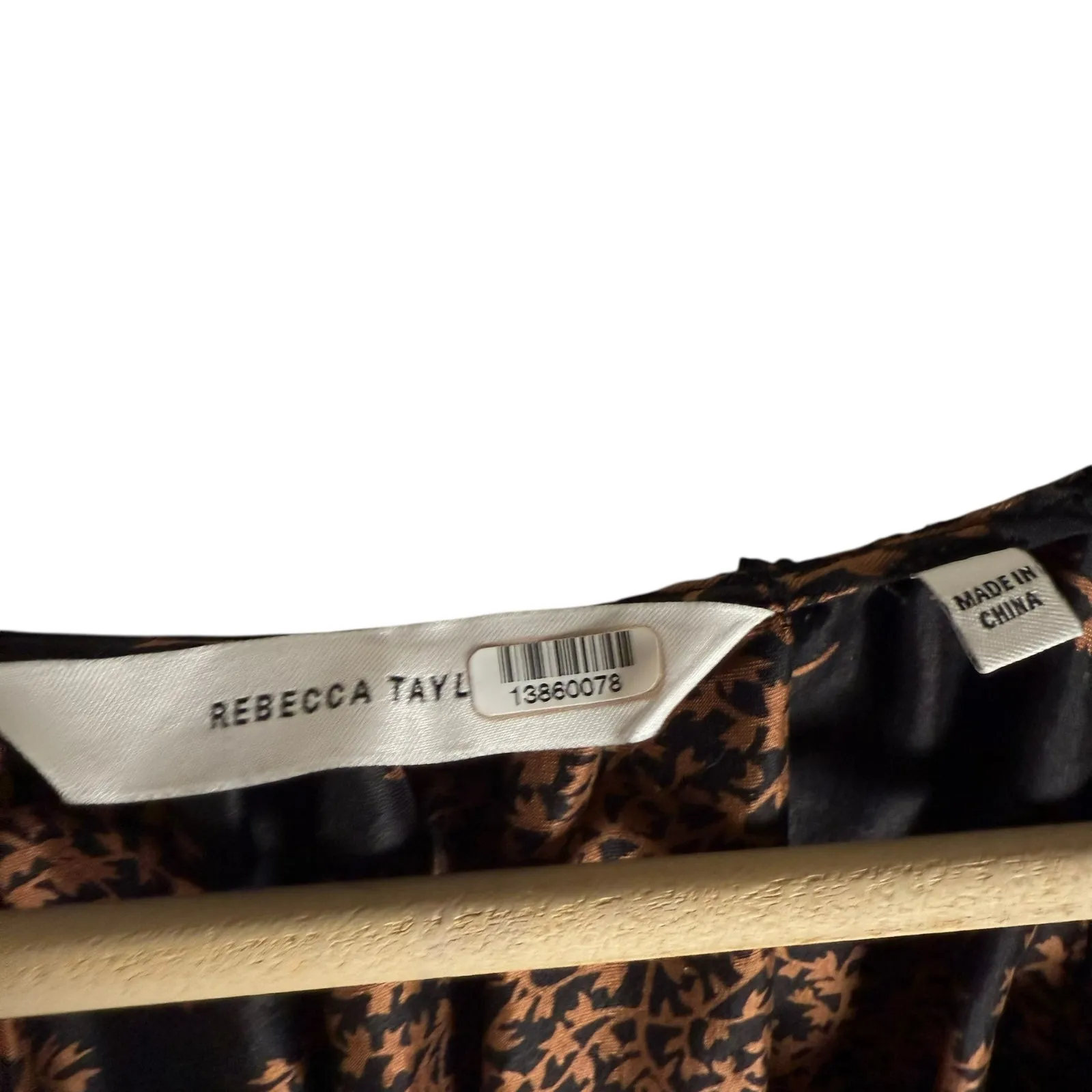 Rebecca Taylor Arden Black Floral Blouson Sleeve Scoop Ruched Silk Midi Dress XS - Image 7