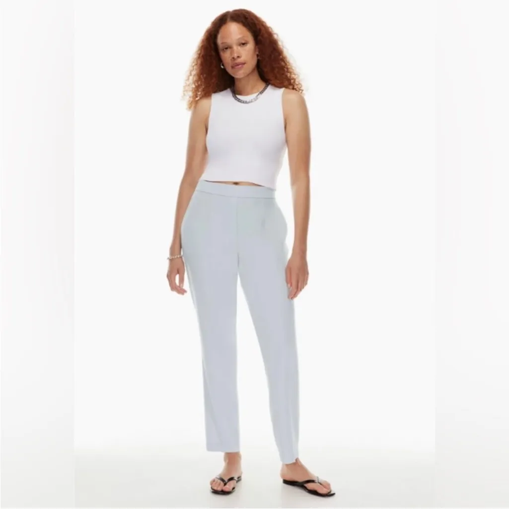 🌟BABATON🌟 ARITZIA CONAN CREPE PULL ON CROP TROUSER PALE BLUE SZ 0 - Image 2