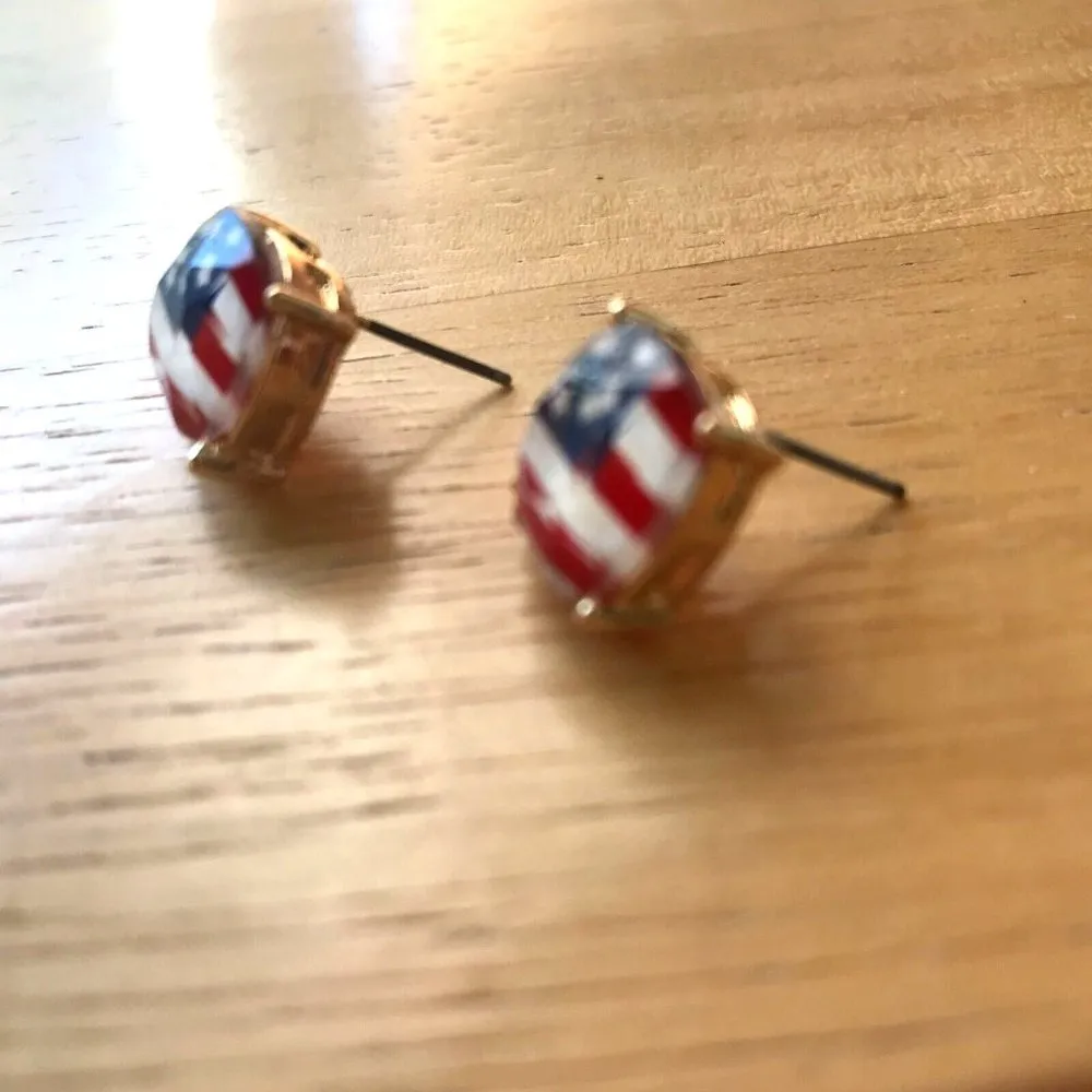American Flag Earrings Posts Patriotic Memorial Veterans Labor Day July … - Image 7