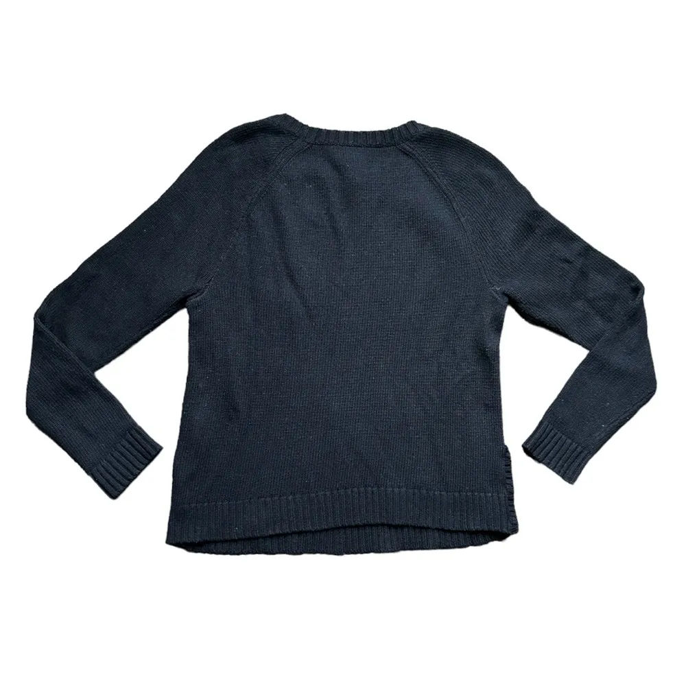 Lauren Ralph Lauren Polo Jeans Co Womens Size Medium Waffle Knit Black Sweater - Image 2