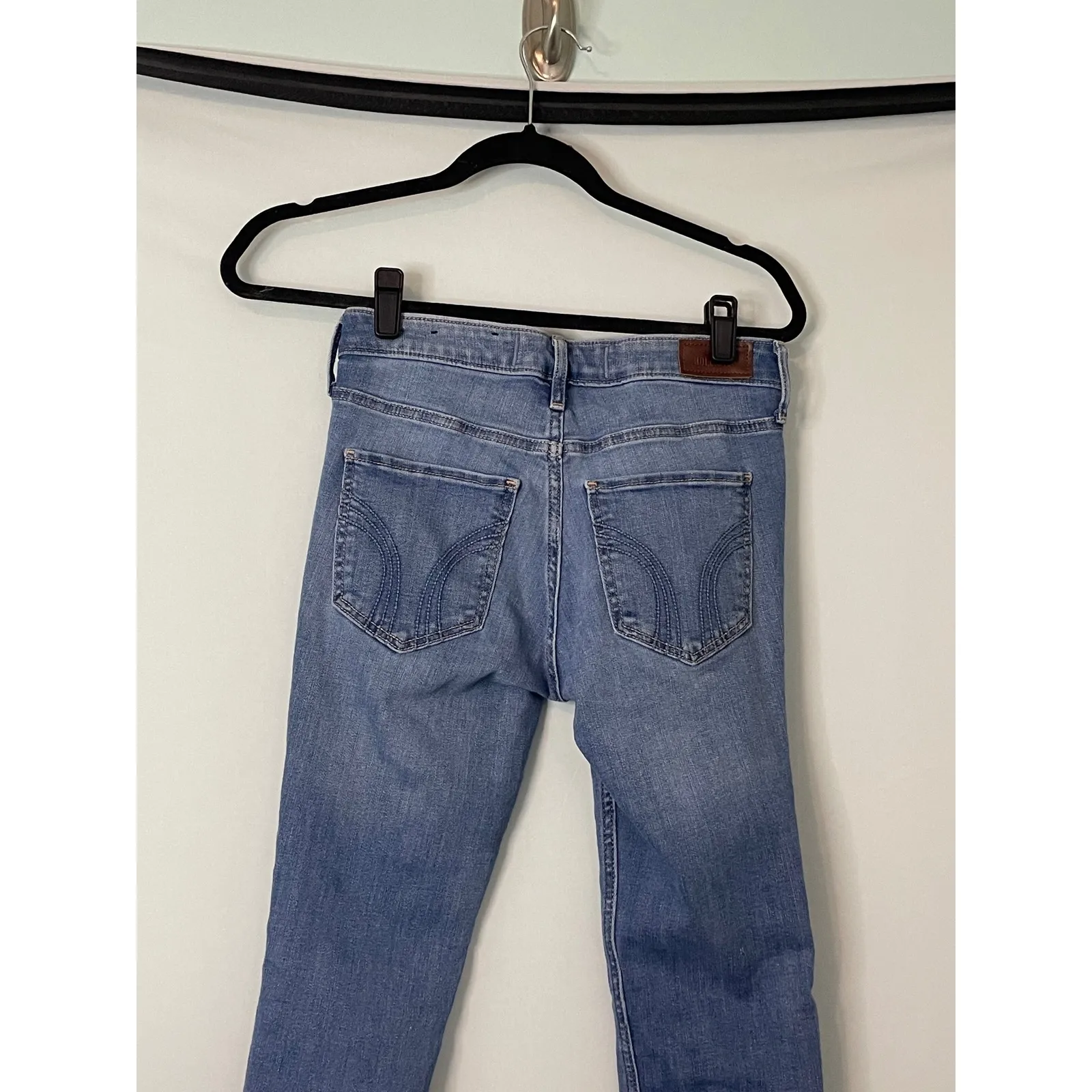 Hollister California Mid Rise Super Skinny Jeans Distressed Blue W27 L29 - Image 6