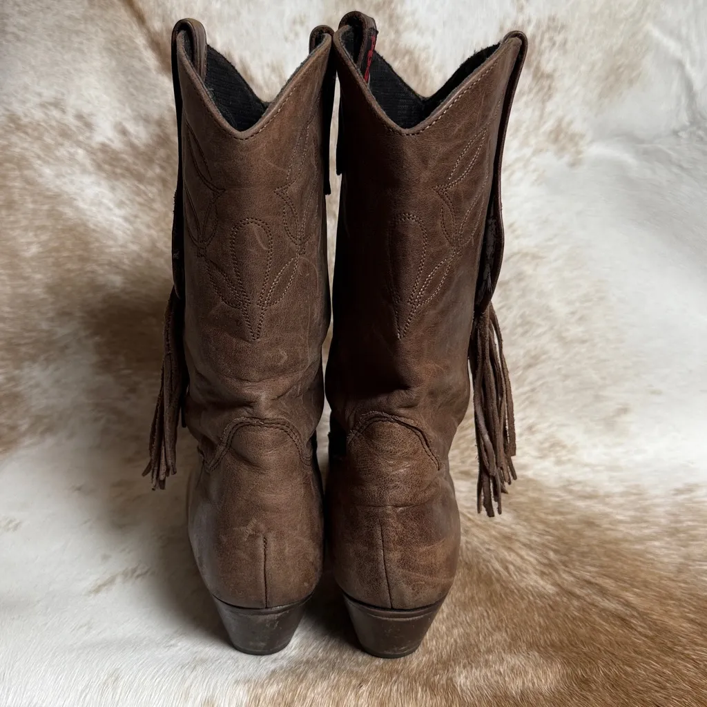 “Laredo” Burning Man Cowboy Boots Vintage Size 7 B39 - Image 8