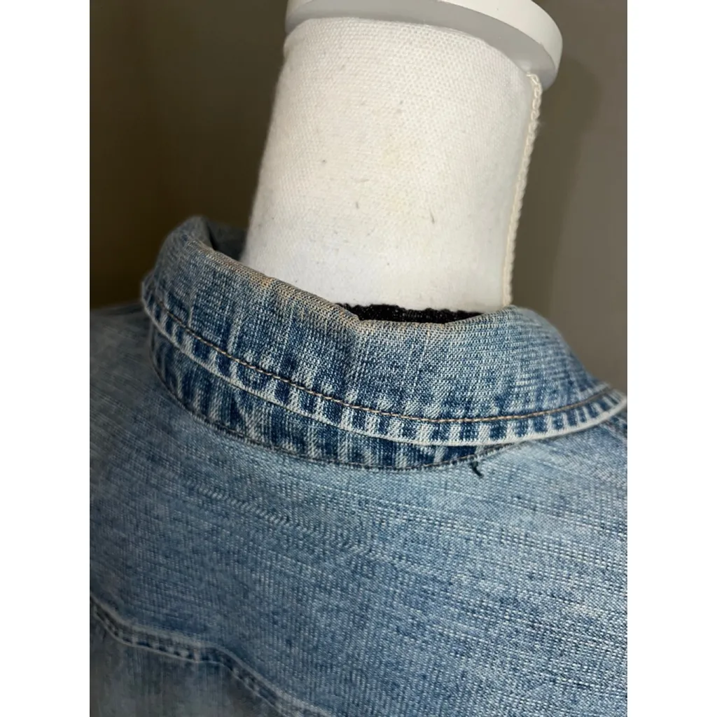 Women's Y2K 2000s Faded Glory Blue Jean Jacket M - Image 6