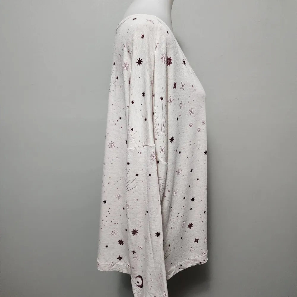 Soma Oatmeal Star Pattern Terry Long Sleeve Top Size X-Large - Image 4