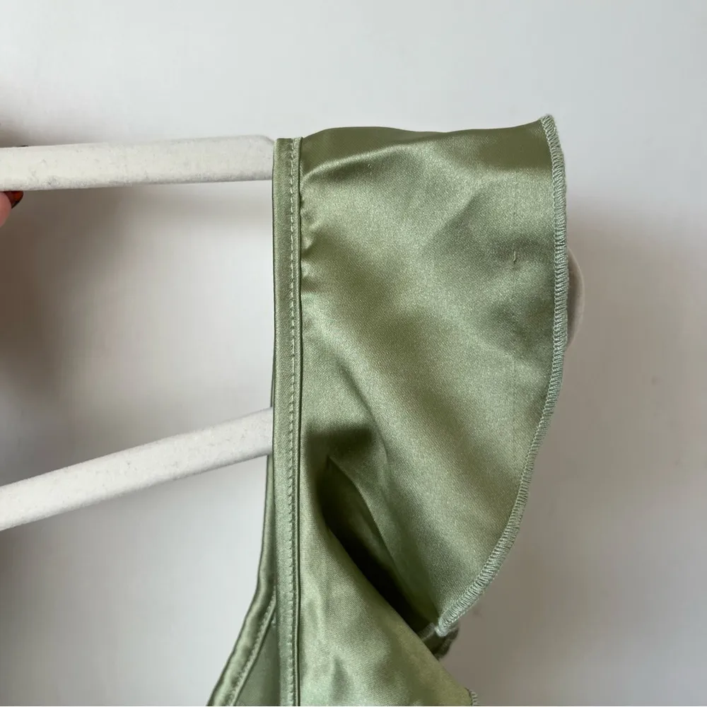 Princess Polly Jordana Green Satin Ruffle Mini Dress 8 - Image 11