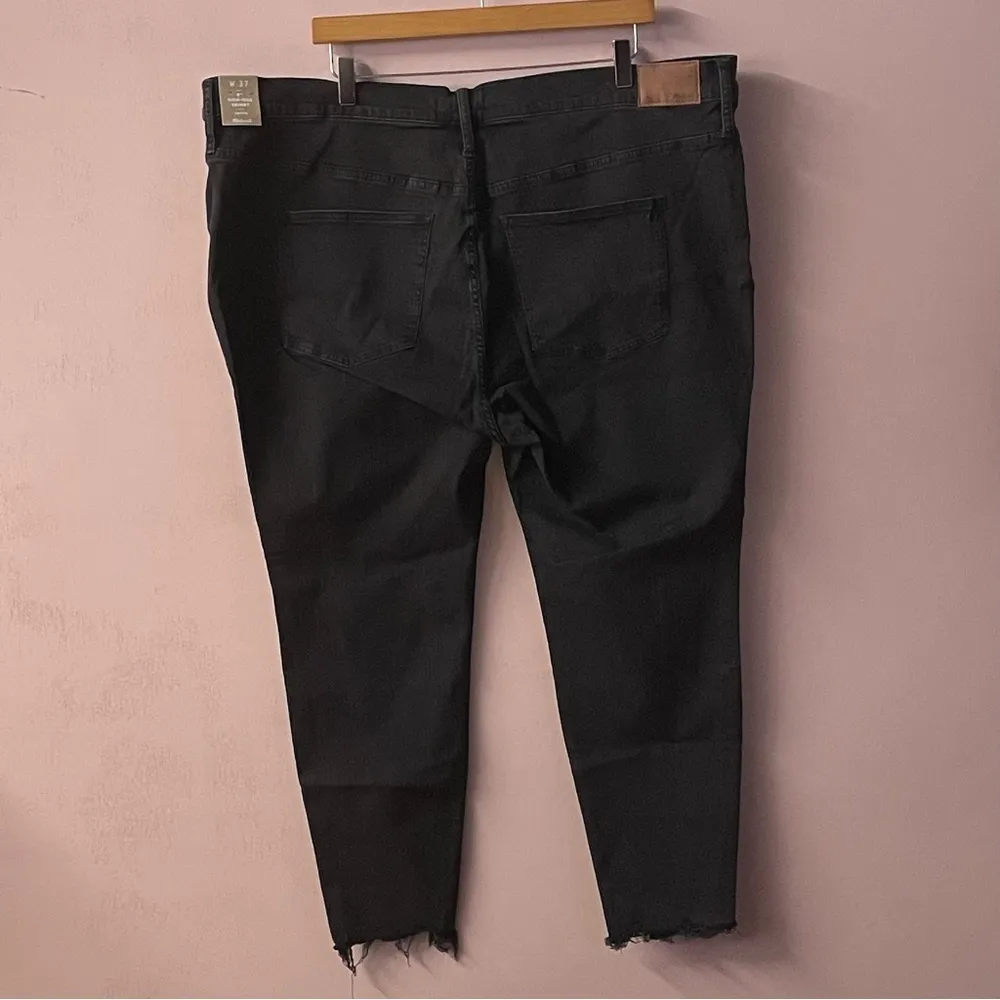 Madewell Black Wash Raw Hem Button-Fly 9” High-Rise Skinny Jeans Size 37P NWT - Image 12
