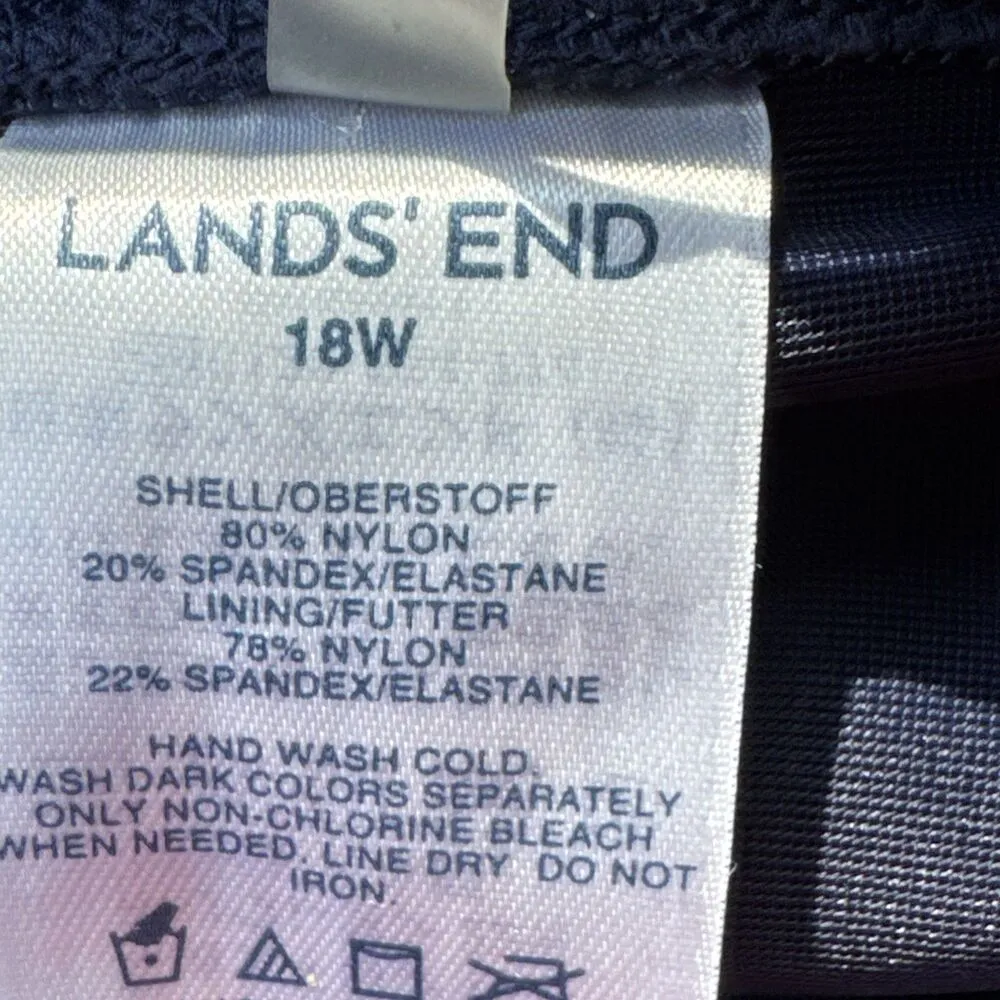 Lands' End Plus Size Swim Skirt Women's 18W Navy Blue Built In Liner - Image 4