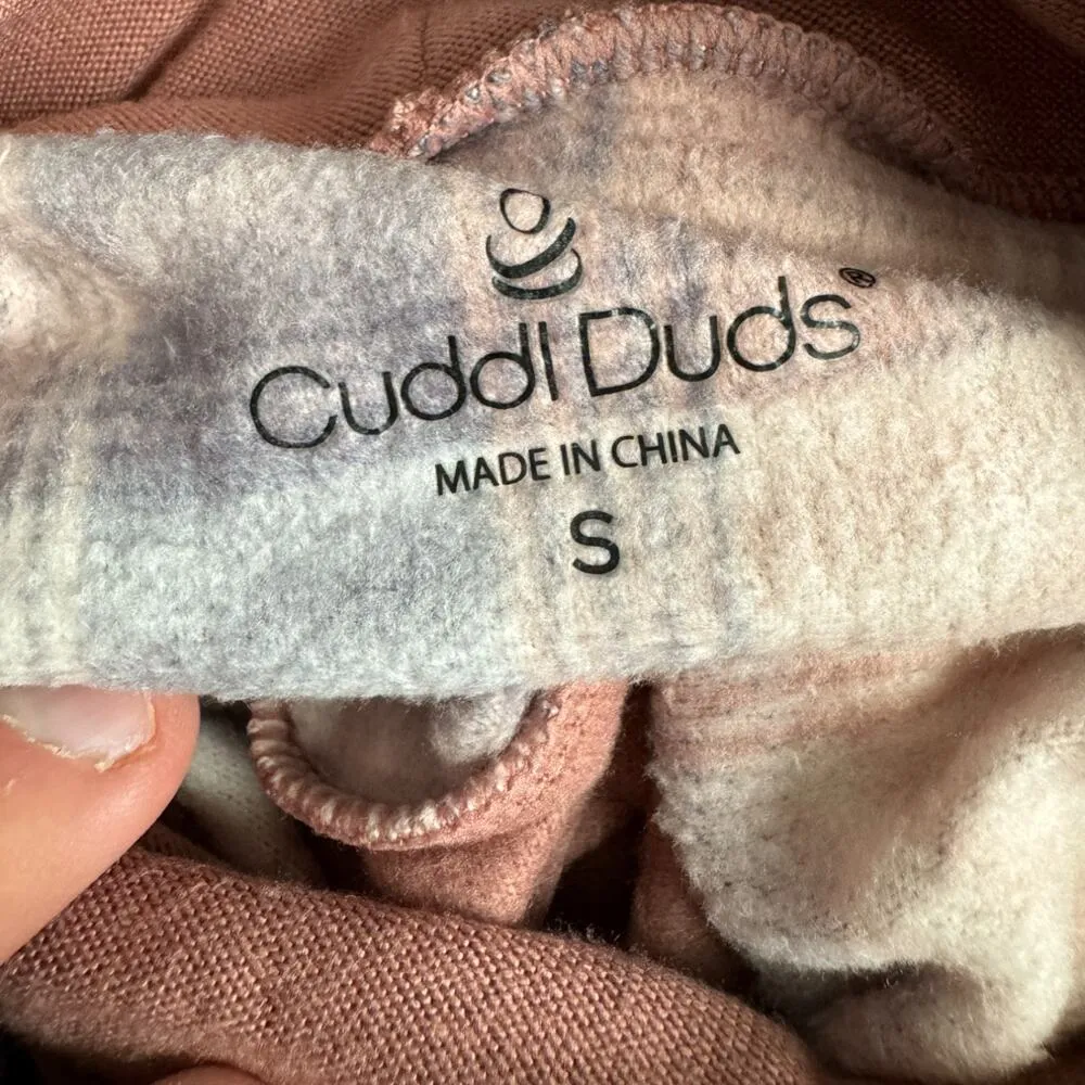 Cuddl Duds Cozy Jersey Fleece Mock Neck Printed Set Pink/Ombre Plaid Small - Image 10
