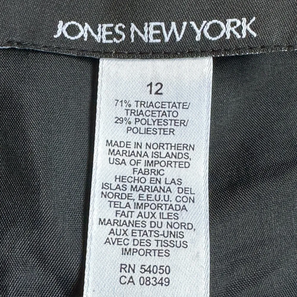 Jones New York Black Midi Zipper On Side Lines In Fabric SZ 12 Good condition - Image 10