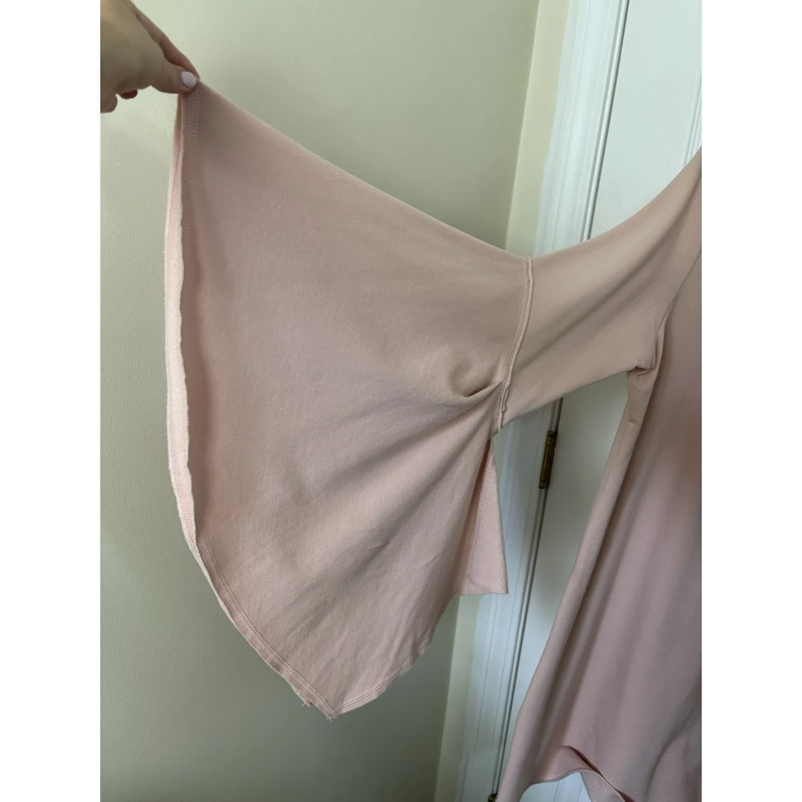 Boston Proper Light Pink Bell Sleeve Mini Dress Size Large Fairy Grunge Ethereal - Image 3