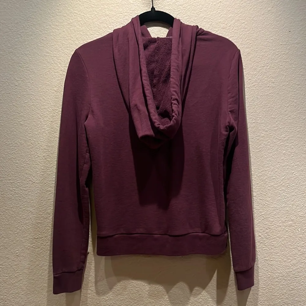 Victoria’s Secret PINK Zip Up Hoodie Size Small Purple Wine Plum Color Y2K - Image 4