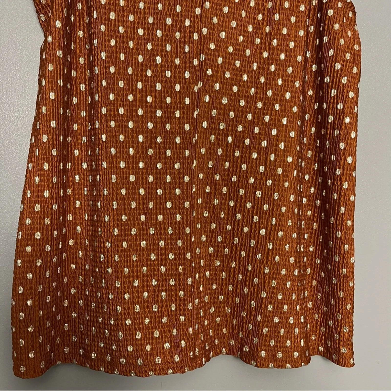 Anthropologie Lennox Sleeveless Tank Top Polka Dot Copper Gold Women’s Size XS - Image 6