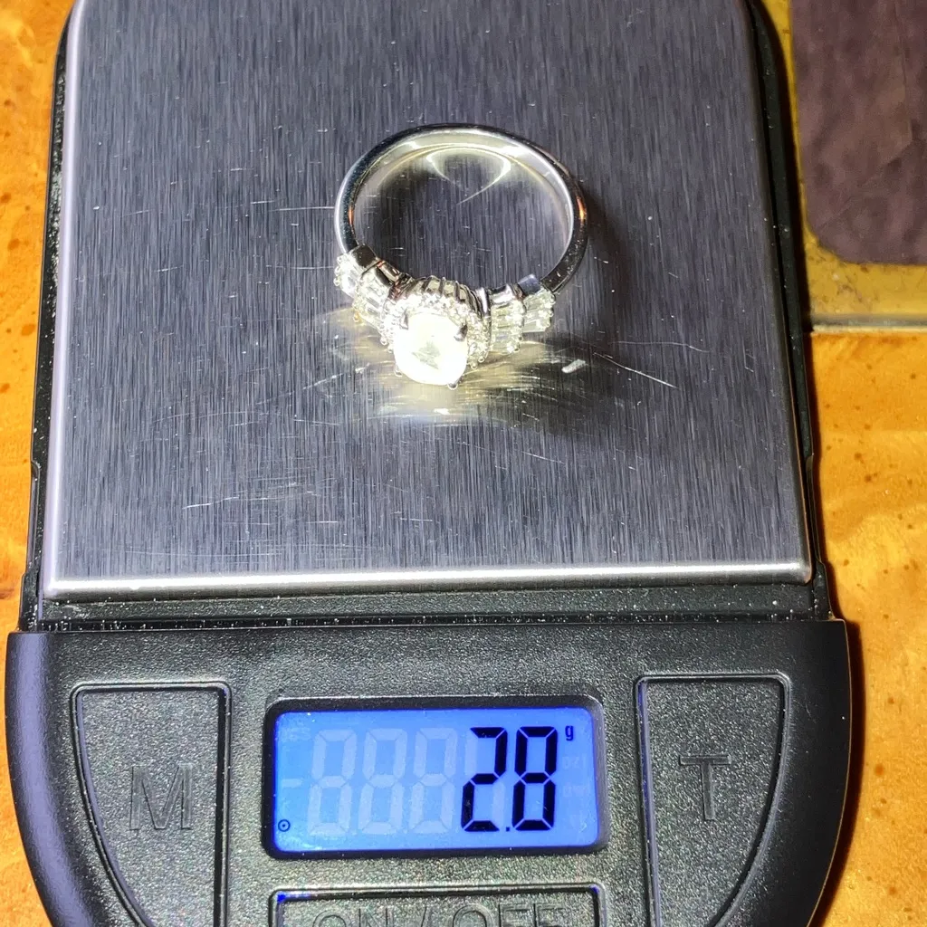 Natural Rainbow Moonstone Sterling Silver Ring Size 8 - Image 9