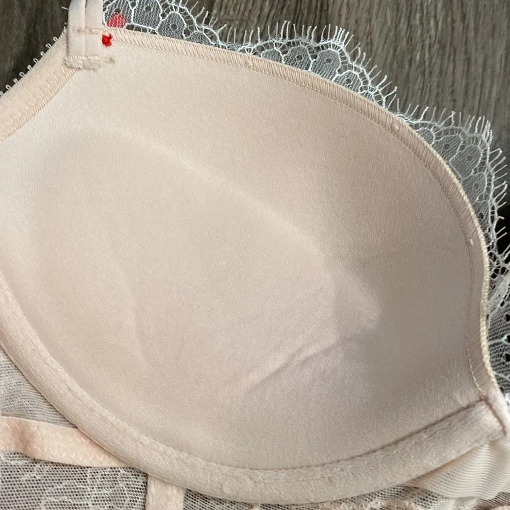 Victoria’s Secret Peach‎ Lace Push Up Garter Corset Slip Size 34C - Image 11