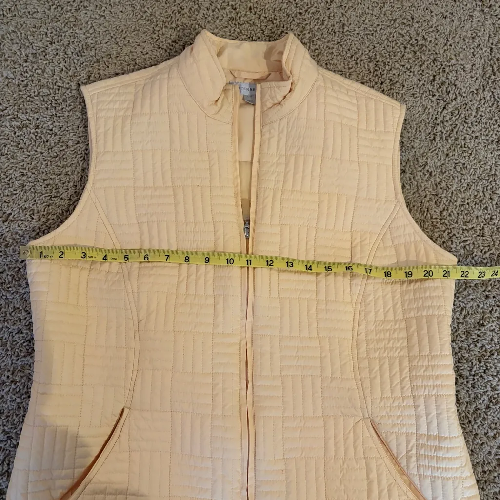 Cutter & Buck Puffer Vest Size XL Quilted Butter Yellow Packable Gorpcore U1 - Image 8