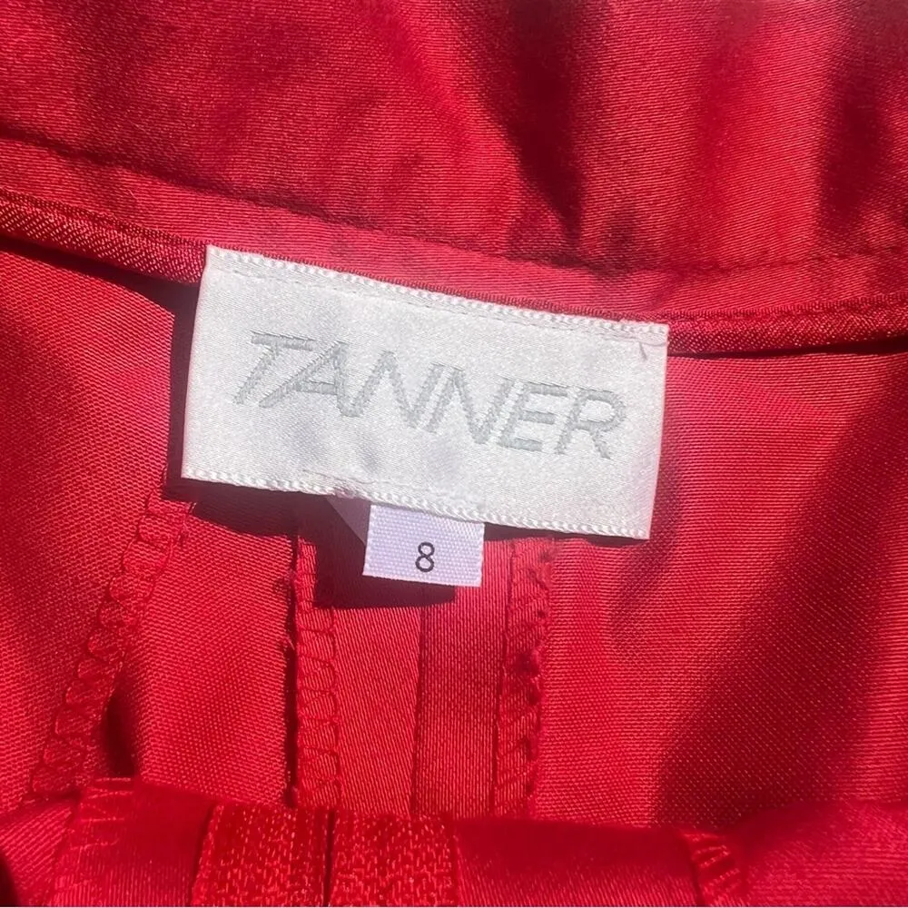 Vintage 80s tanner factory store red slinky pleated high - Image 4