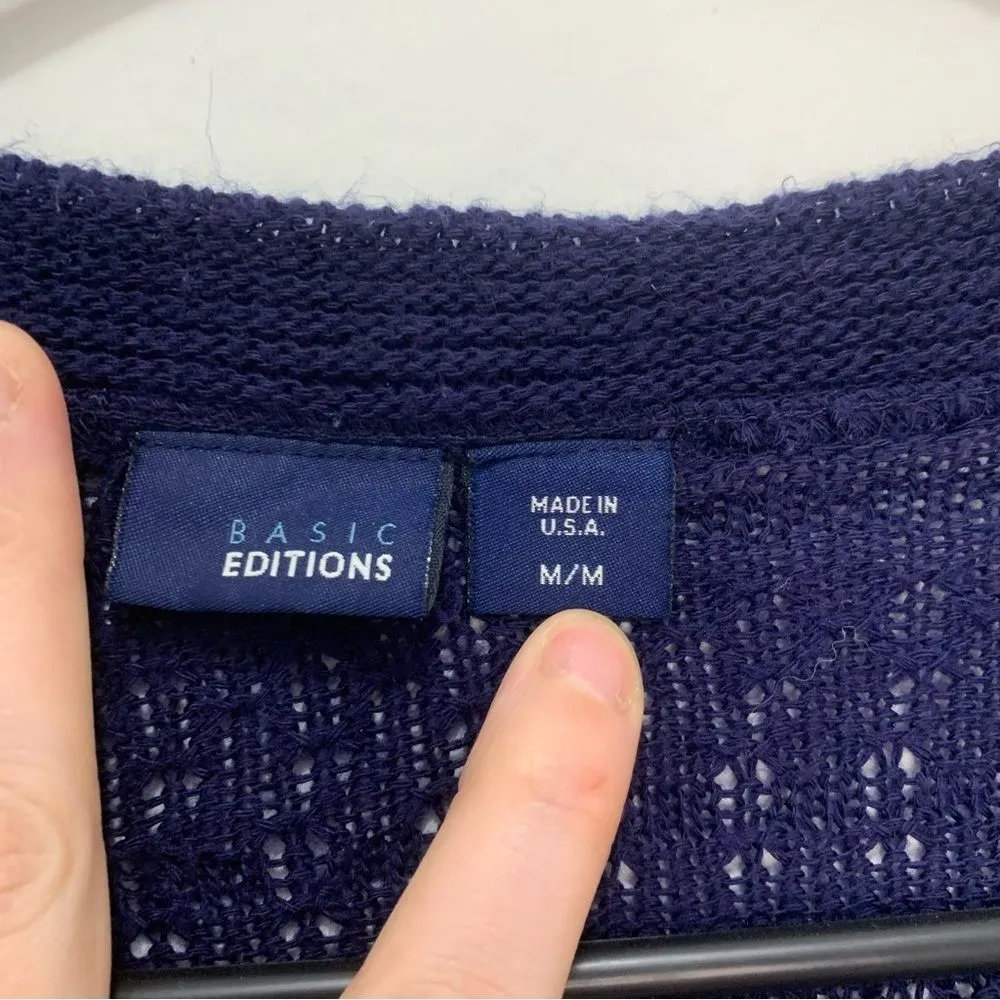 Basic Editions Navy Cardigan Size Medium - Image 4