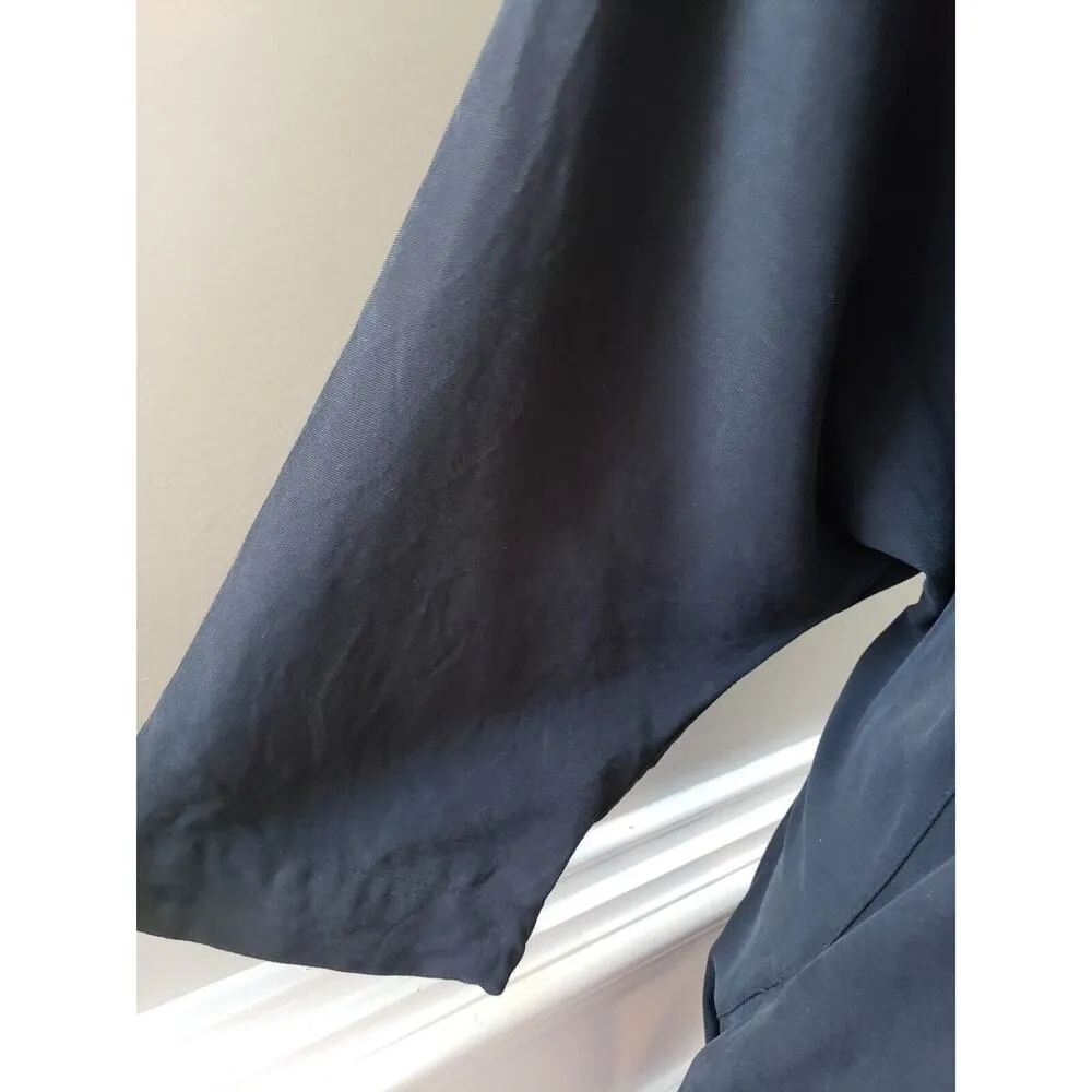 Lululemon Women's Black Solid Cupro Collar Button Down 3/4 Sleeve Shirt Dress 6 - Image 7