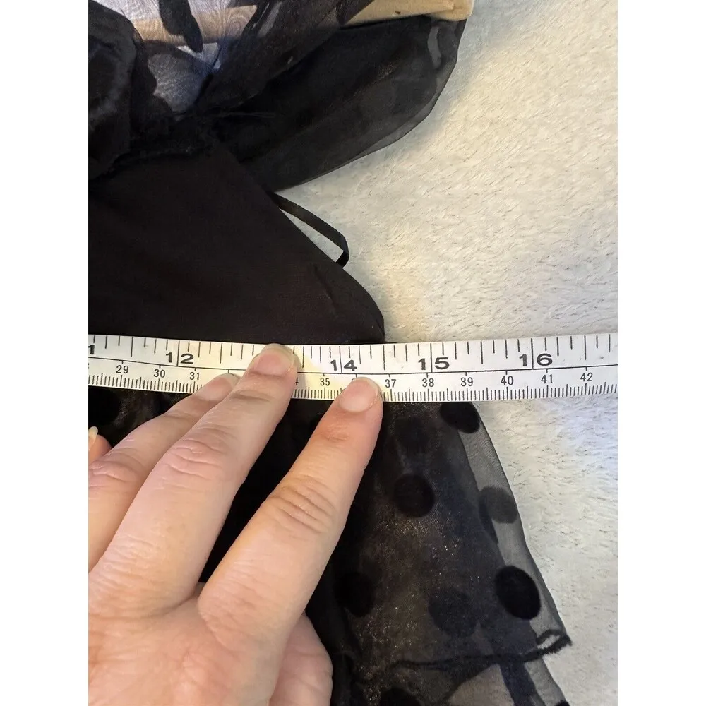 NWOT Women ZARA Off The Shoulder Polka Dot Mesh Velvet Ruffle Mini Dress Black S - Image 4