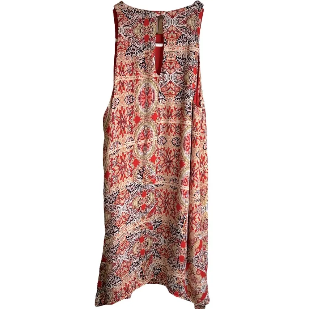 Lulus Design Major Swing Print Dress D87321 Size Small 100%‎ Rayon Red - Image 7