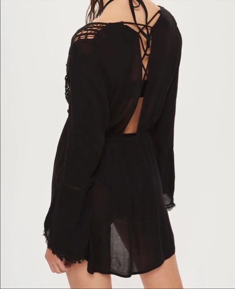 Topshop woven beach coverup crochet - Image 2