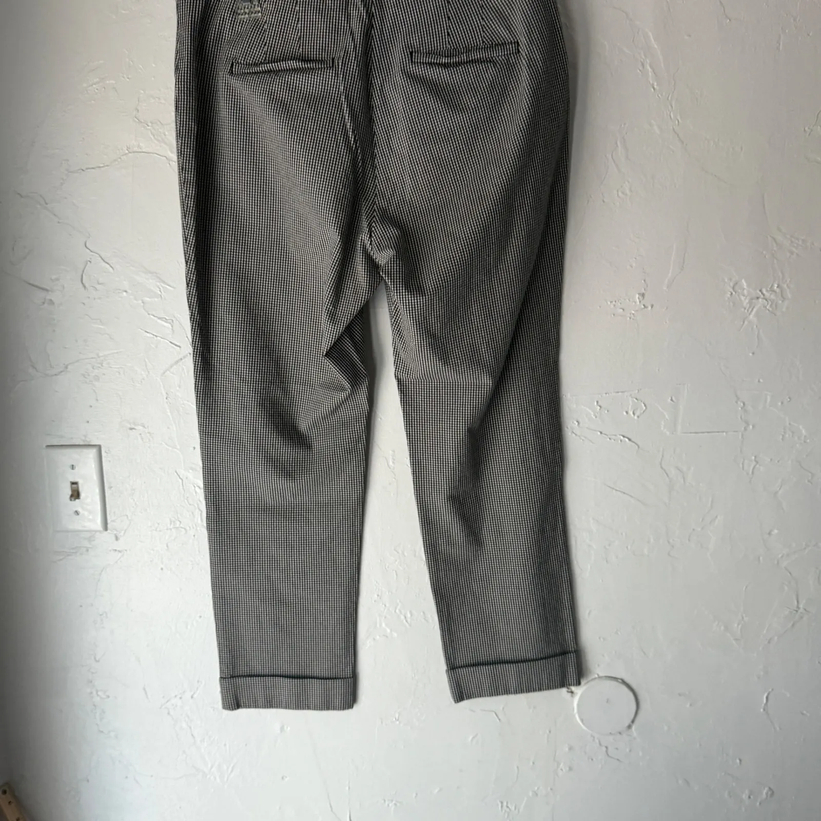 J.Jill Premium Bi Stretch Gingham Ankle Pants Black White Womens Size 12 Pull On - Image 9