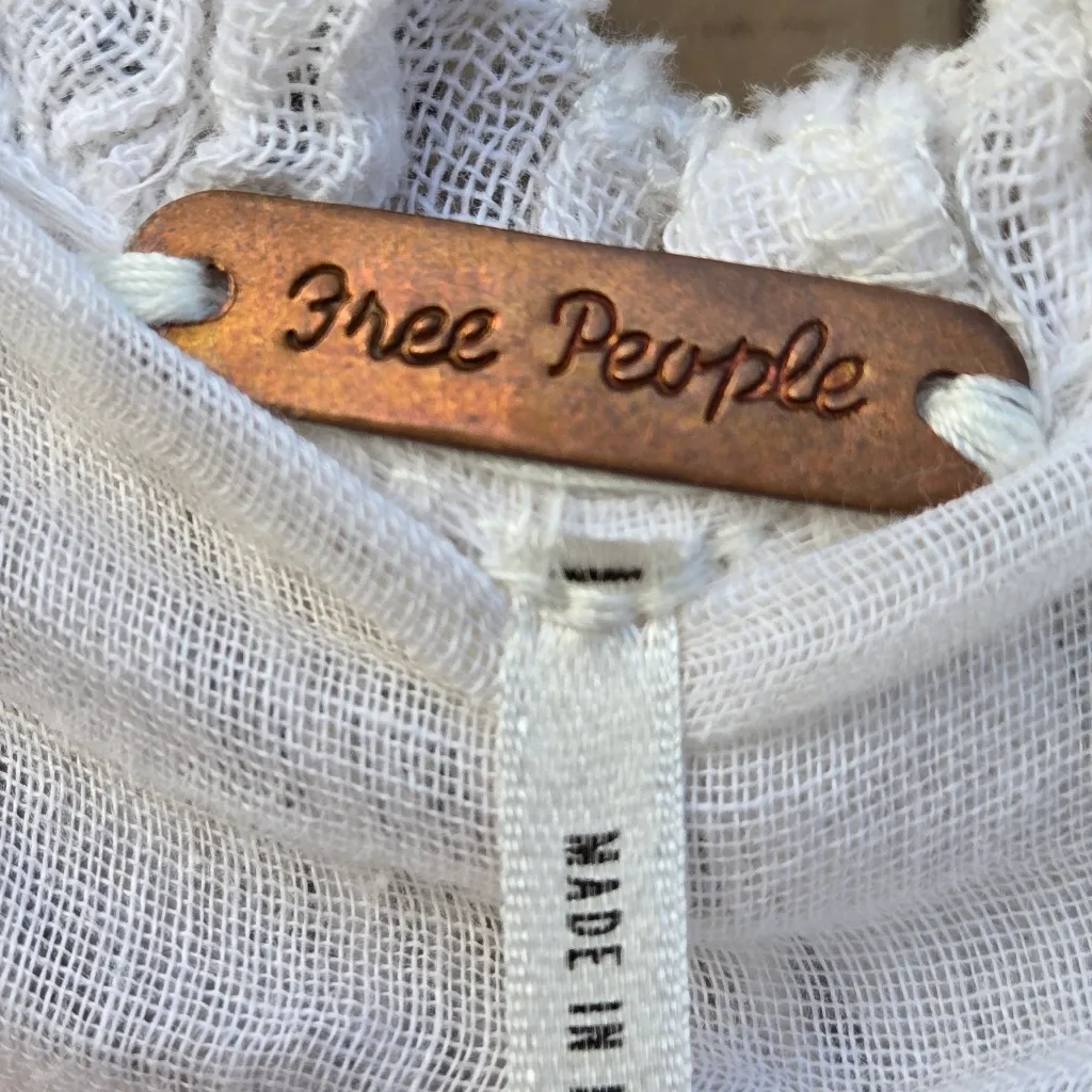 Free People Costa Brava Mini Tunic Dress White M - Image 9