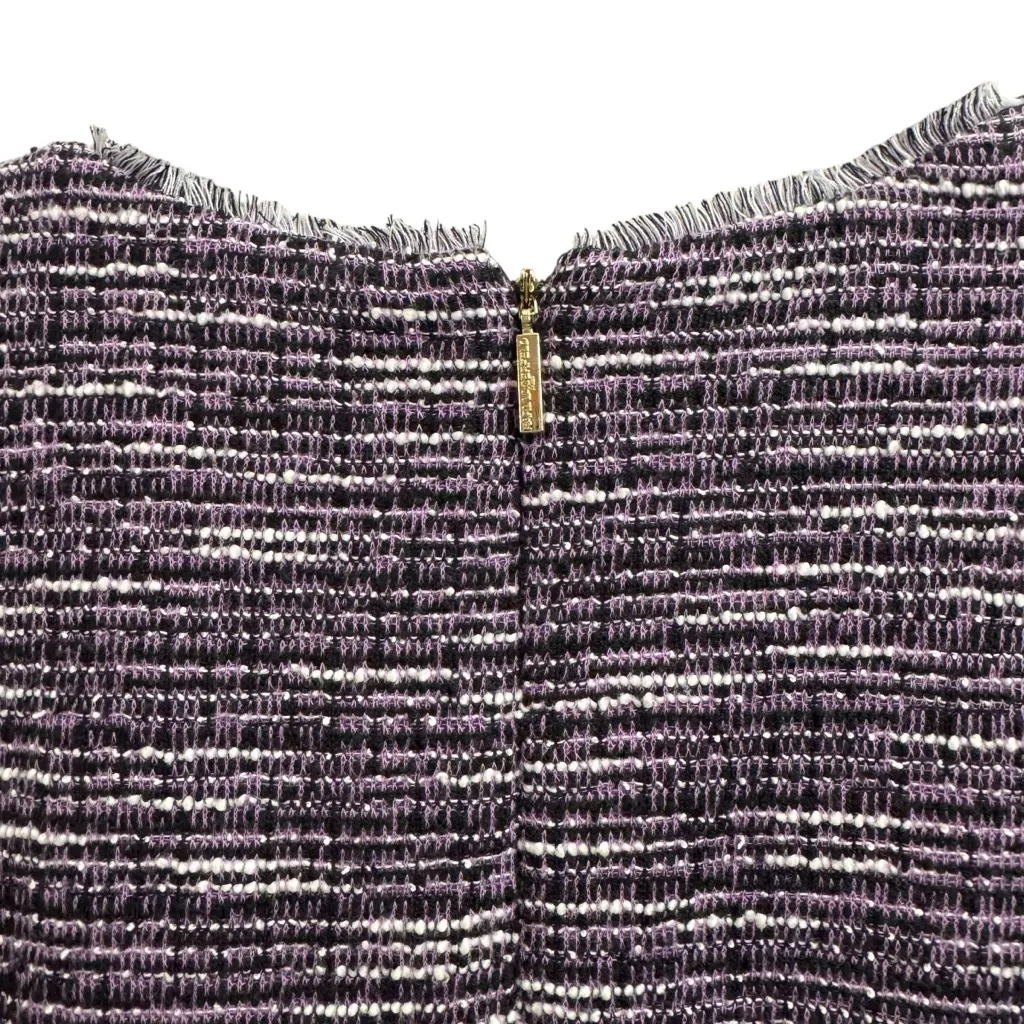 Karl Lagerfeld Sleeveless Heathered Purple Tweed Shift Dress - Image 7