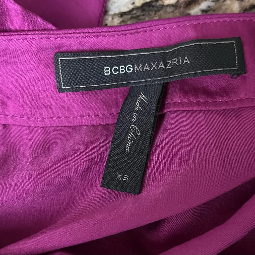 BCBGMAXAZRIA Kieley Halter Tie Waist Top Women’s Purple Sleeveless Blouse XS - Image 9