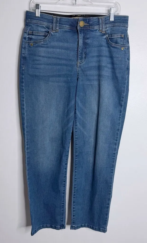 Democracy Ab Solution Straight Leg Jean Blue Size 10 Stretch Comfort Waist - Image 1