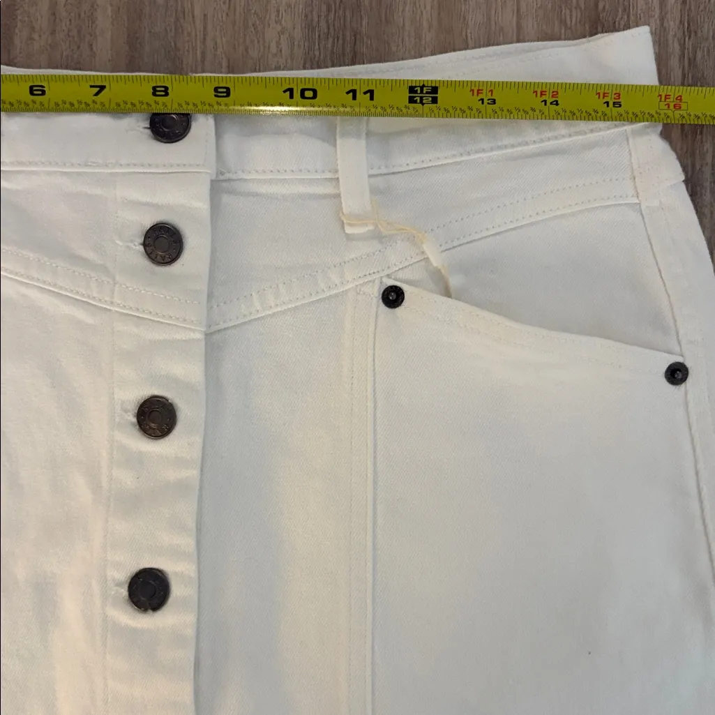 New RAILS White Canyon Jean Skirt Size 29 Denim Mini Pencil Raw Hem Buttons - Image 8