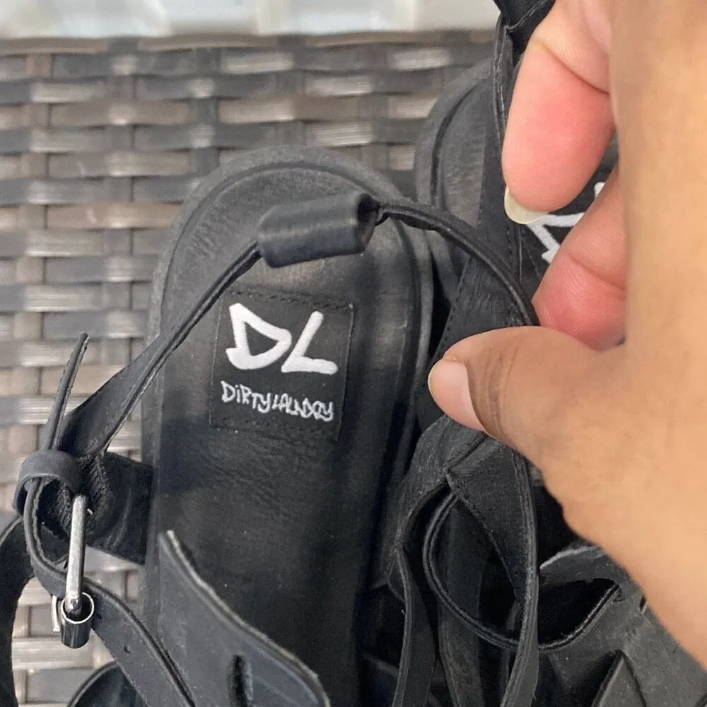 Dirty, laundry, sandals, fun, stuff, black, caged, chunky heels sandals - Image 4