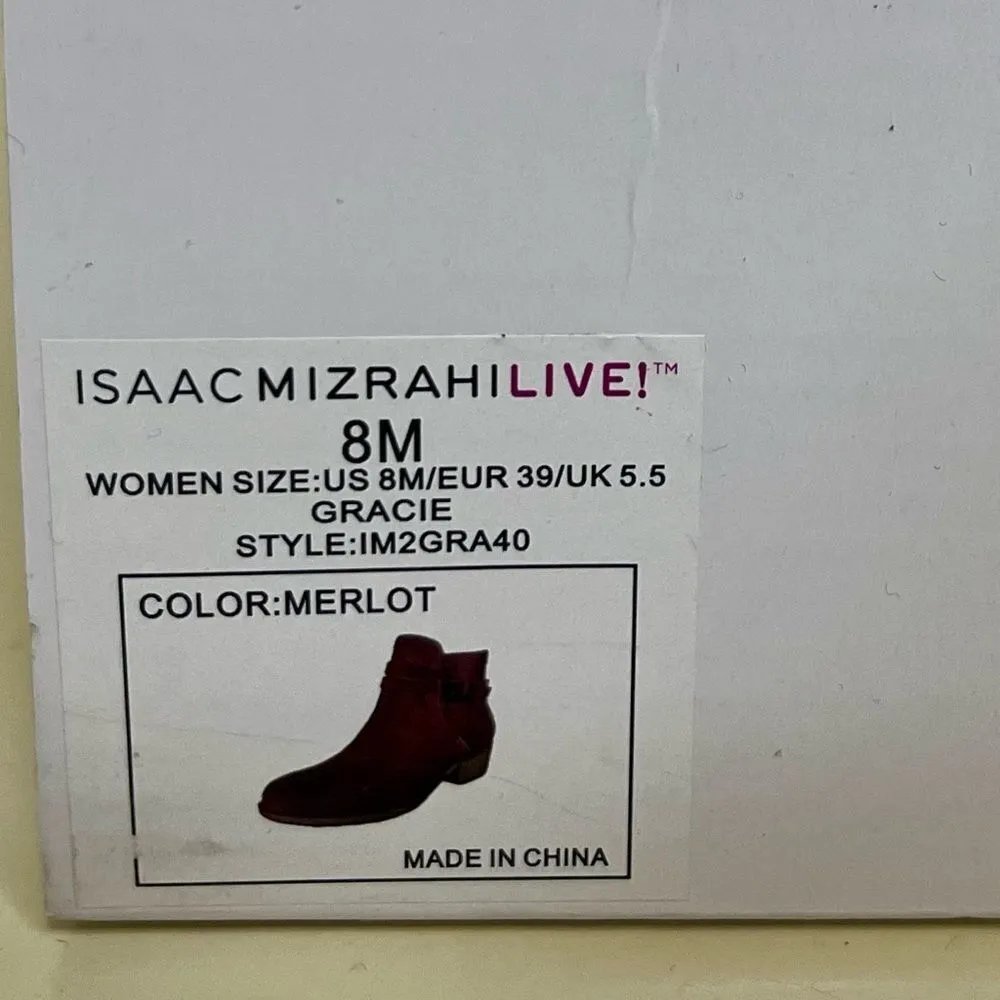 NIB Isaac Mizrahi, maroon booties size 8 - Image 5