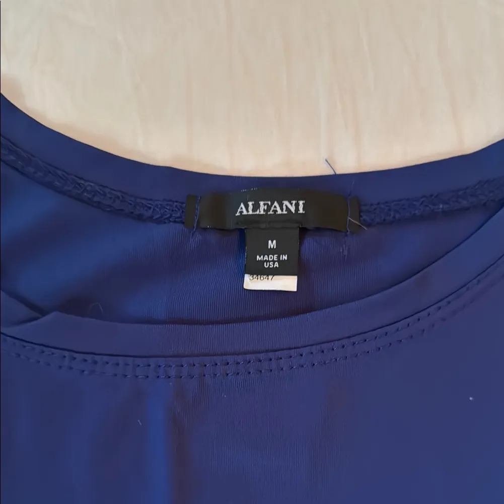 Alfani Fitted Sleeveless Blue Tank Top - Image 2