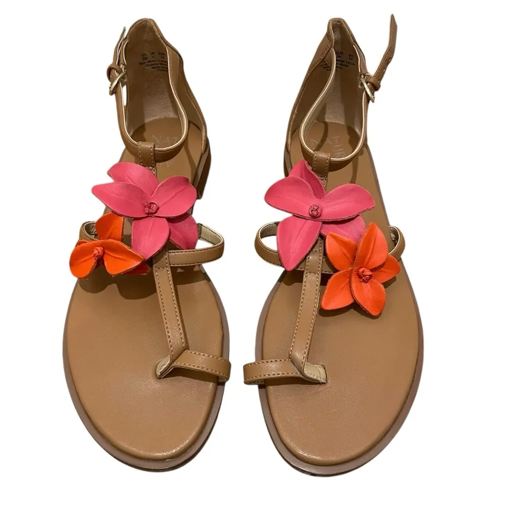 Naturalizer Farah Flower Embellished Sandals Leather Women’s Size 9 NWOT - Image 4