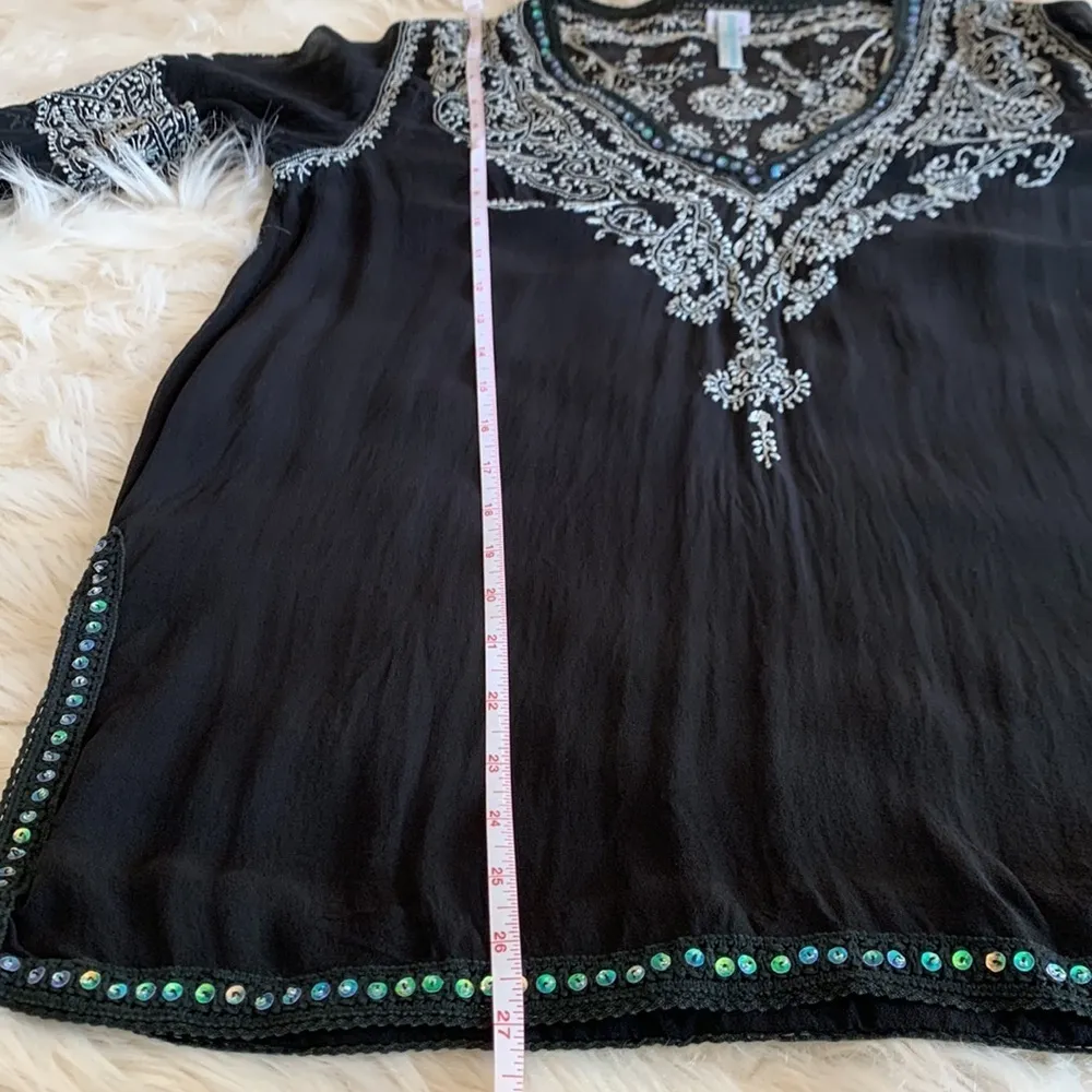 Graham Kandiah Kaftan Style Tunic Swimsuit Cover Up 100% Silk Size Small - Image 7