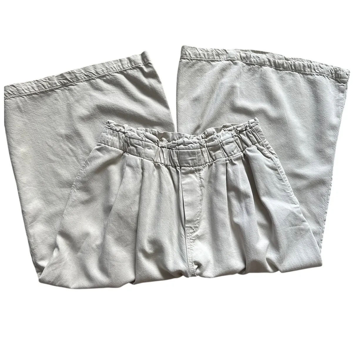 Anthropologie‎ Pilcro High-Rise Cropped Paperbag Cream Size Medium - Image 7