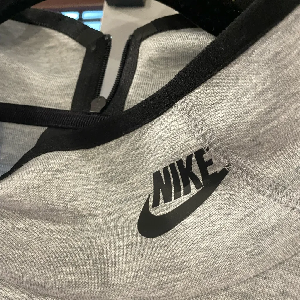 Nike Gray and Black Belted Mockneck Sweatshirt Tech Fleece - Image 3