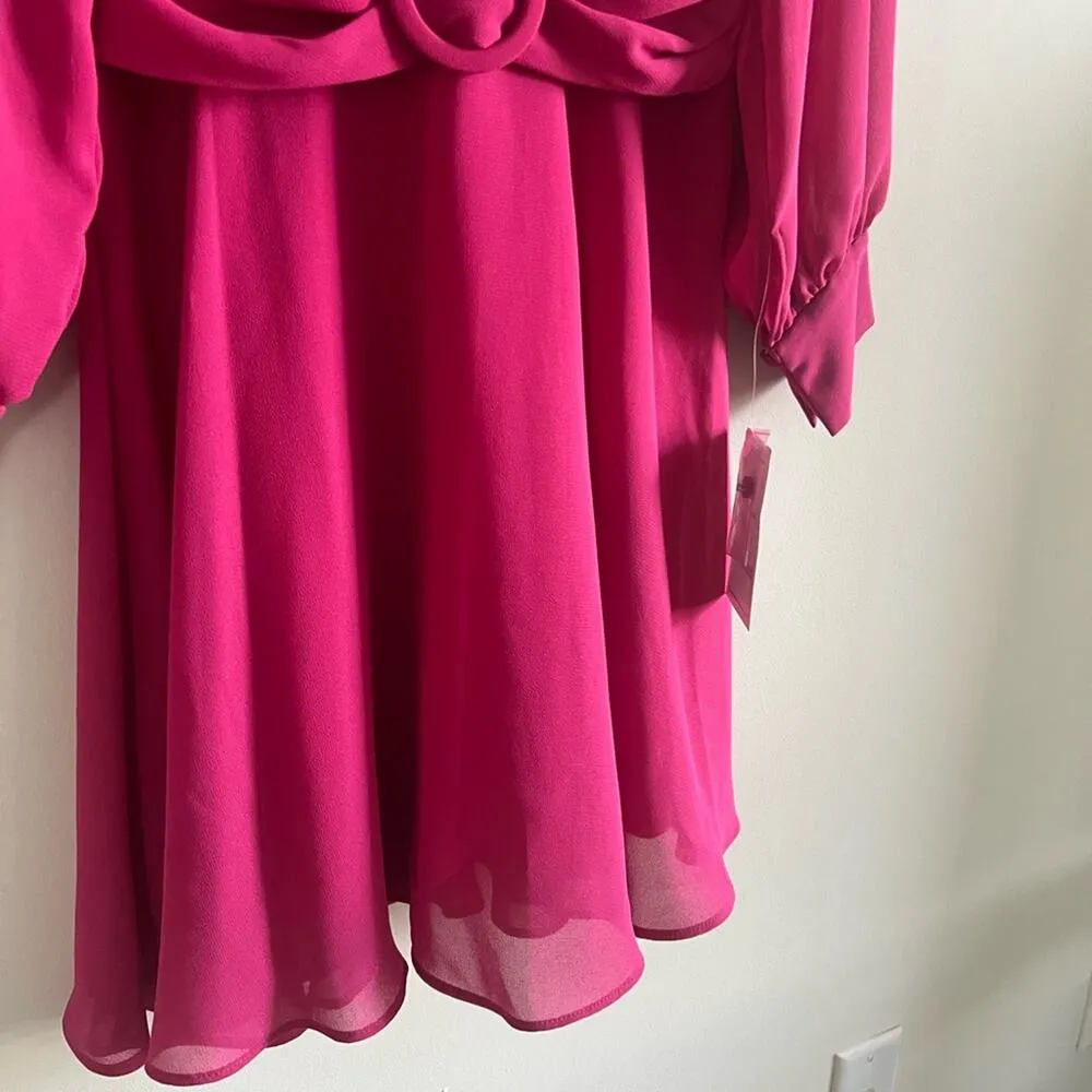 Bleecker 126 NWT Women 6 Pink 70s Barbiecore Cocktail Wedding FitandFlare Dress - Image 7