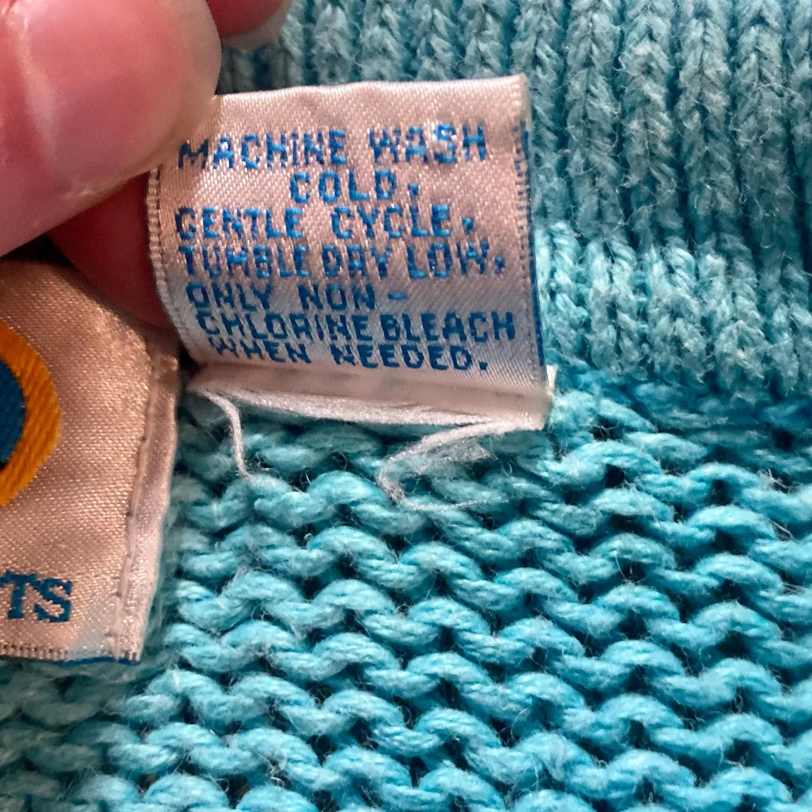 Harbor Lights Vintage Blue Ribbed Ramie Knit Sweater Womens Small - Image 11