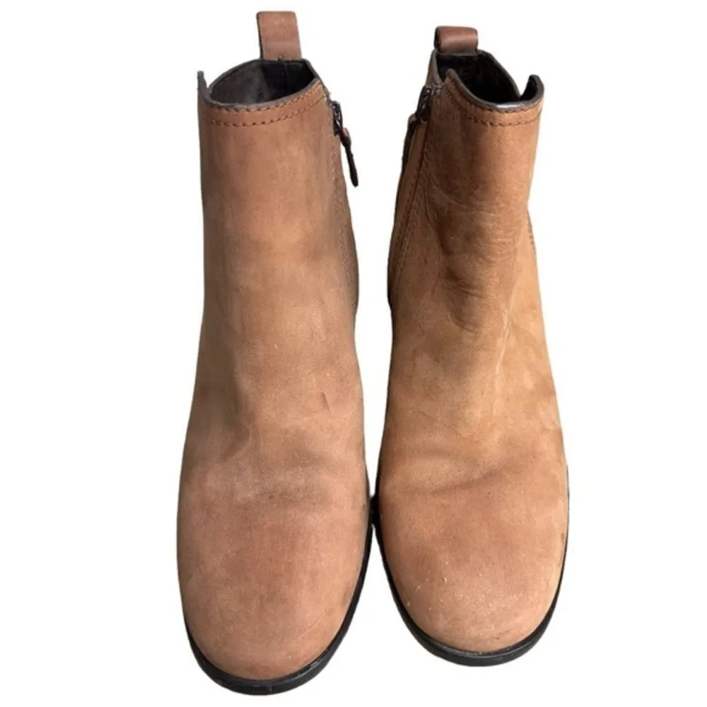 Anthropologie Cole Haan Chesney Brown Zip Up‎ Chunky Heel Ankle Boots  7.5B - Image 5