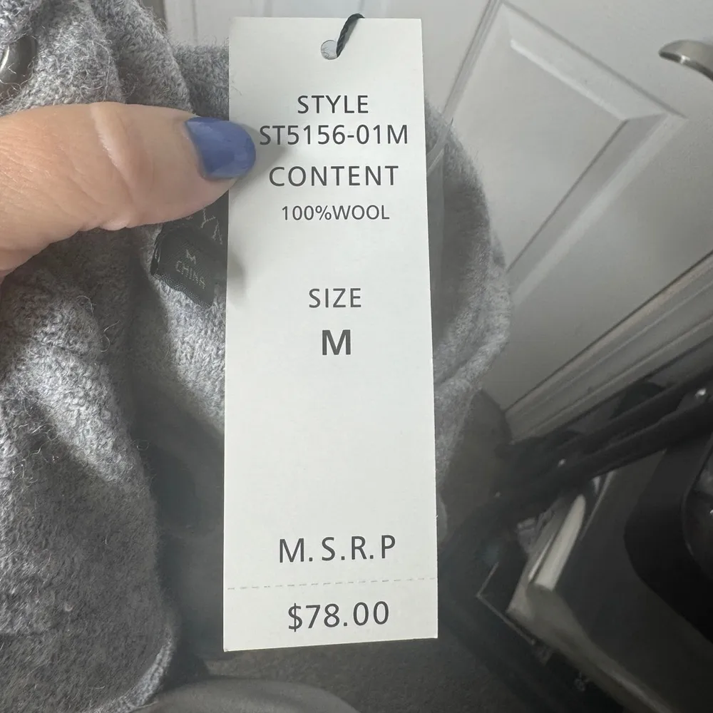 FOR CYNTHIA‎ NWT 100% boiled wool button front hooded vest gray size m lagenlook - Image 4