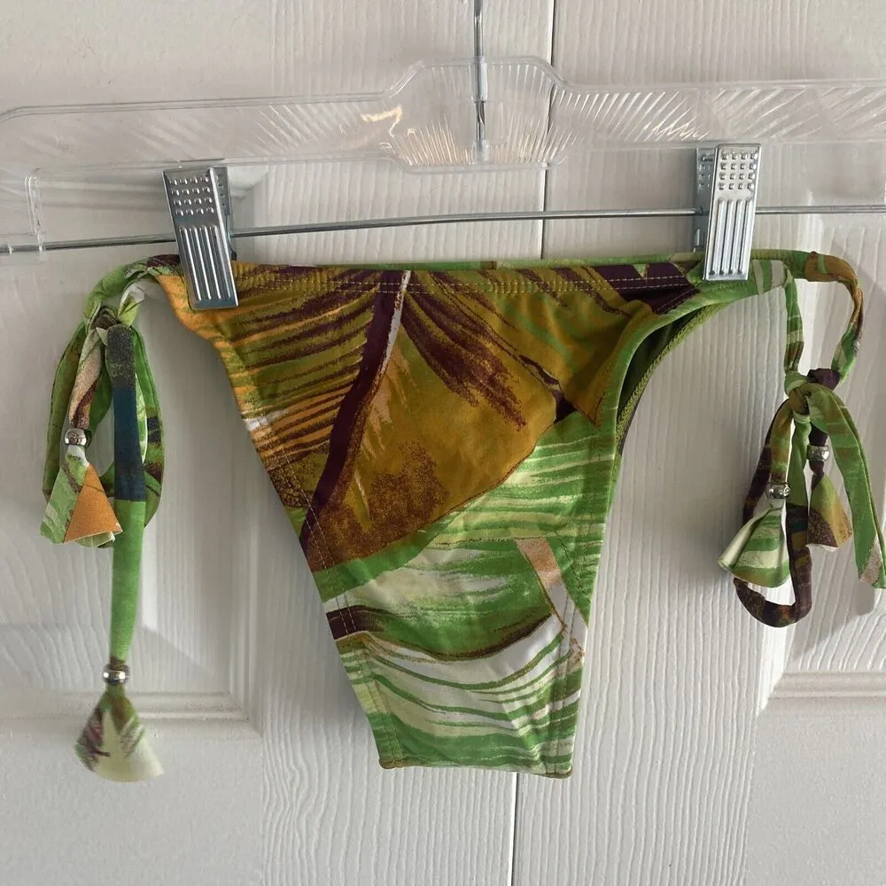 Liquido STA Brazil‎ Women's Swim Bottoms Tie sides XL NEW Green Beach Swim - Image 4