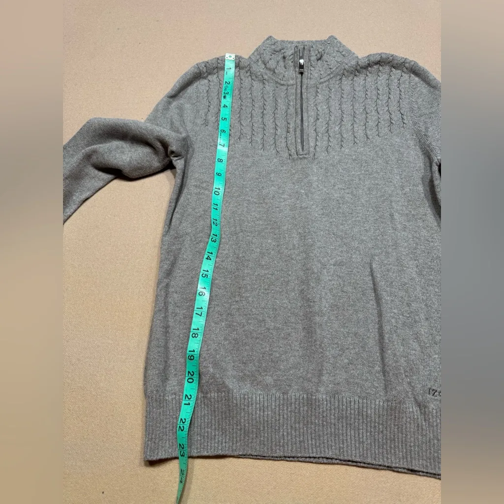 IZOD Heather Gray Cotton Knit Sweater - Image 6