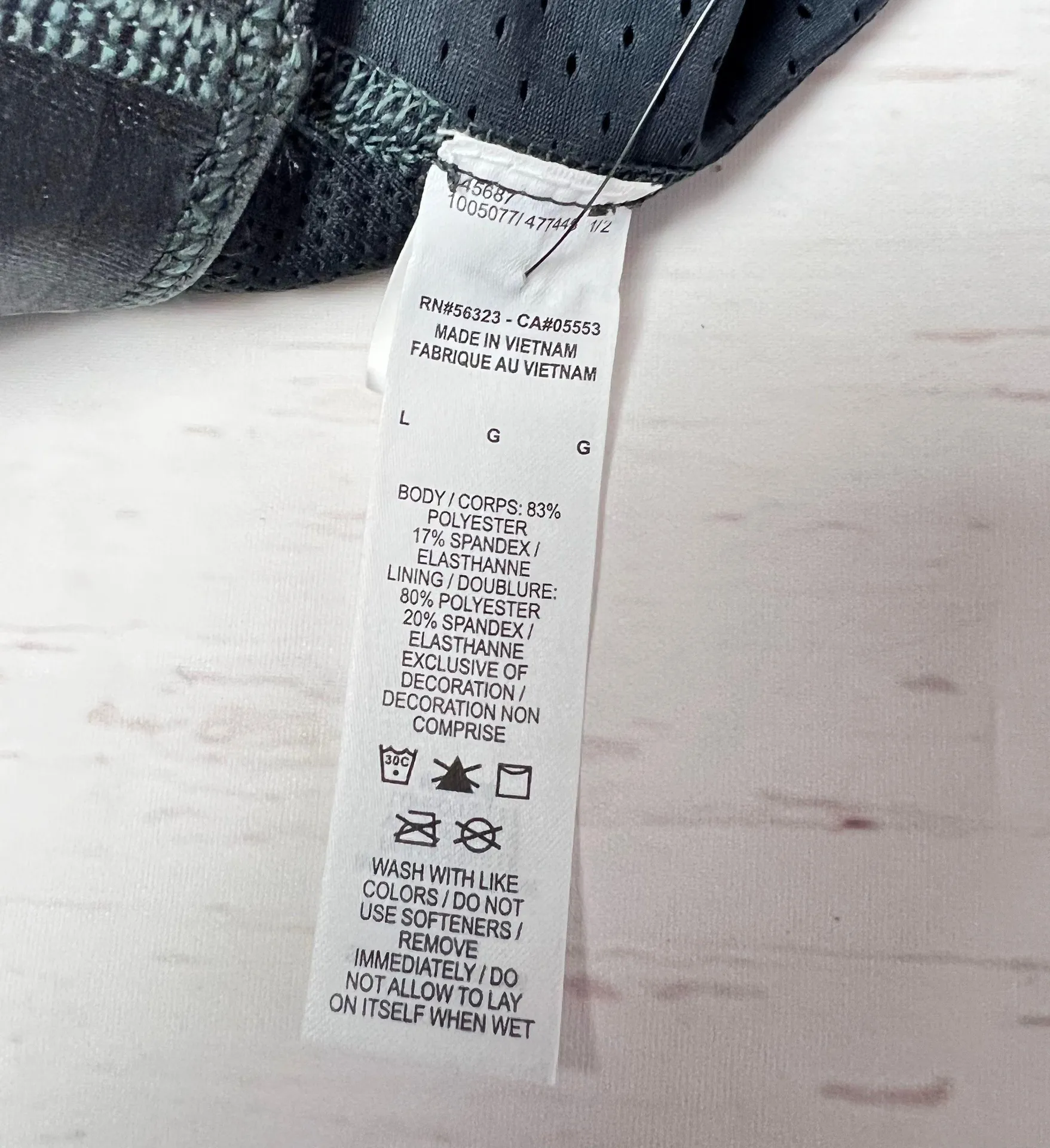 Women’s Black Camo Athletic Sporty Racerback Bra Sz L - Image 8