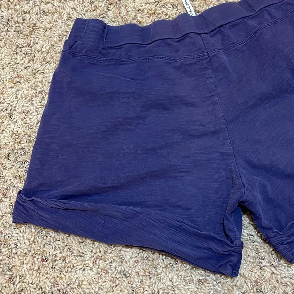 Michael Stars 100% Cotton Cuffed Navy Blue Casual Shorts Elastic Waist Medium - Image 8