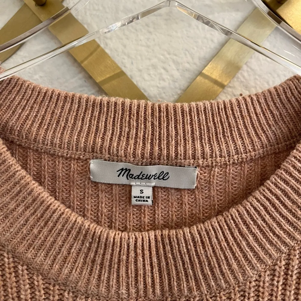 Madewell Patch Pocket Sweater Heather Rosewater Small - Image 3