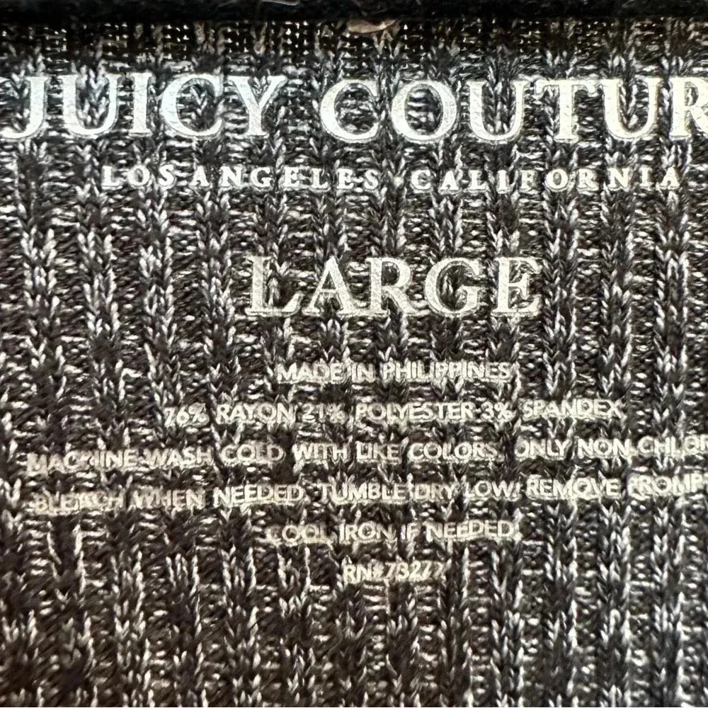 Juicy Couture Charcoal Grey Shoulder Long Sleeve Sweater Midi Dress Size Large L - Image 10