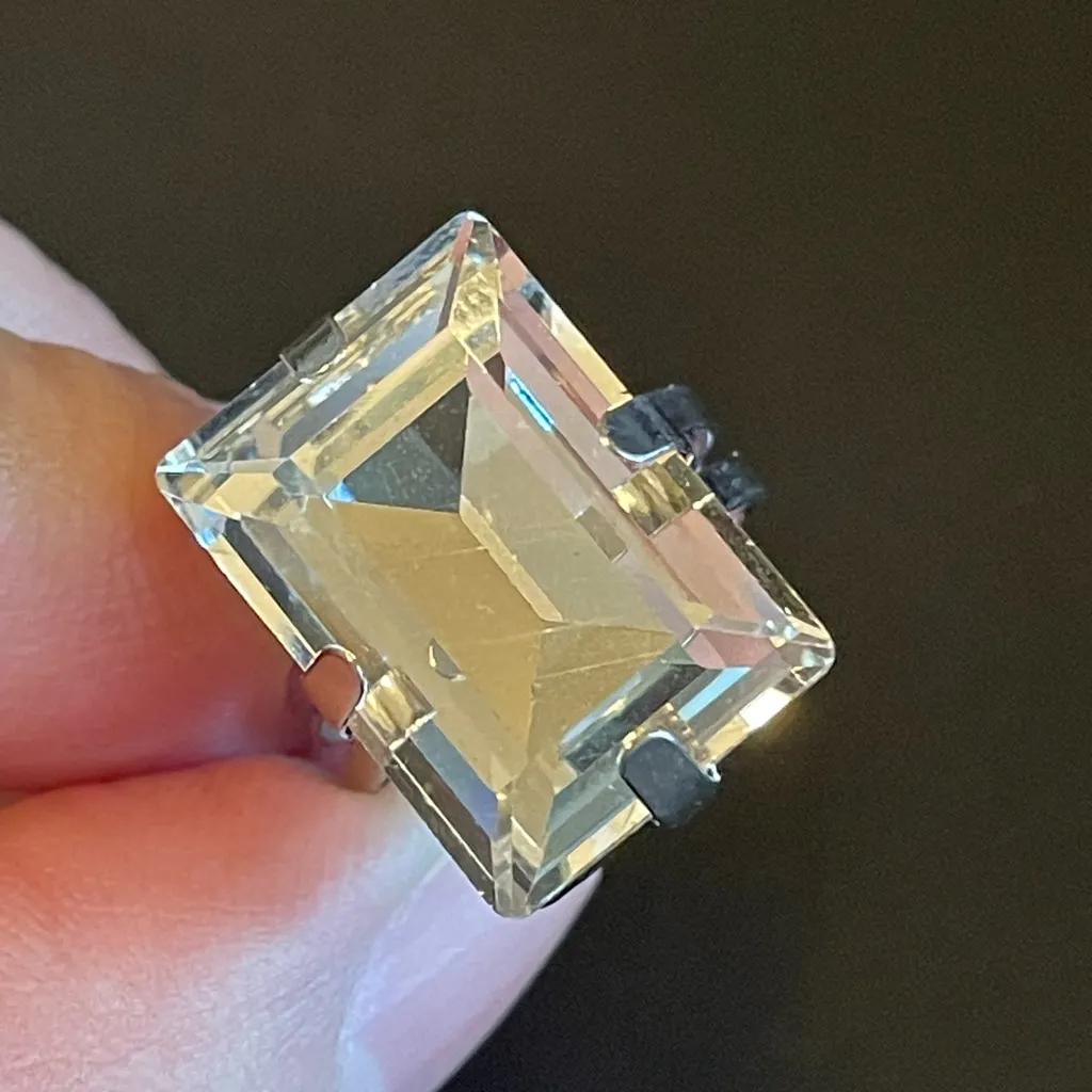 Adjustable clear crystal silver plated ring - Image 7