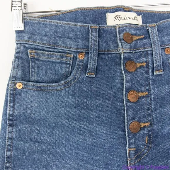 NEW Madewell 10" High-Rise Skinny Jeans in‎ Dewitt Wash: Button-Front TENCEL, 25 - Image 11